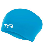Шапочка для плавания TYR Long Hair Wrinkle Free Silicone Cap, Blue (420) (LCSL-420)