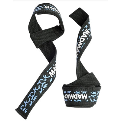 Лямки для тяги MadMax MFA-275 Camo Power Wrist Straps Camo/Light Blue