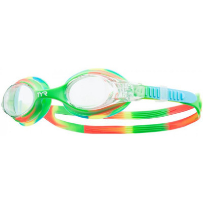 Окуляри для плавання TYR Swimple Tie Dye Kids, Green/Orange (307) (LGSWTD-307)