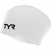Шапочка для плавания TYR Long Hair Wrinkle Free Silicone Cap, White (100) (LCSL-100)