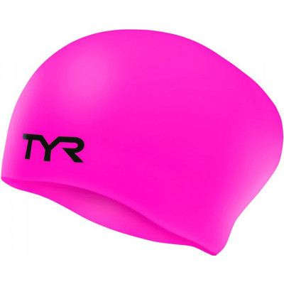 Шапочка для плавания TYR Long Hair Wrinkle Free Silicone Cap, Fl. Pink (693) (LCSL-693)