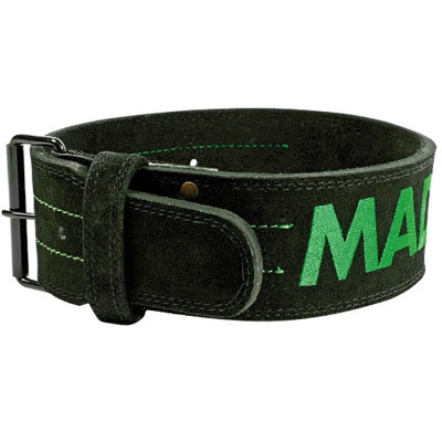 Пояс для важкої атлетики MadMax MFB-301 Suede Single Prong  Black/Green XL