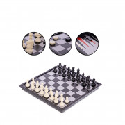Шахматы, шашки, нарды 3 в 1 дорожные пластиковые магнитные SC56810 