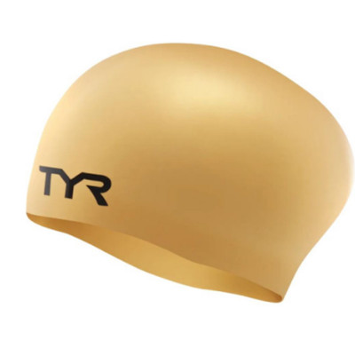 Шапочка для плавания TYR Long Hair Wrinkle Free Silicone Cap, Gold (LCSL-710)