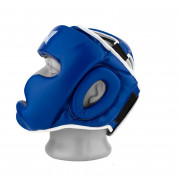 Боксерський шолом PowerPlay 3068 /PU/ синьо-білий S