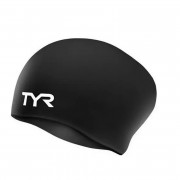 Шапочка для плавания TYR Long Hair Wrinkle Free Silicone Cap, Black (001) (LCSL-001)