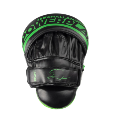 Лапи бокс. PowerPlay 3041 / PU / black / Green(пара)