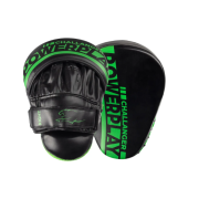 Лапы бокс. PowerPlay 3041 / PU / black / Green(пара)