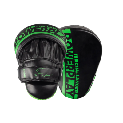 Лапи бокс. PowerPlay 3041 / PU / black / Green(пара)