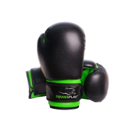 Боксерские перчатки PowerPlay 3004 JR Classic Черно-зеленые 8 унций