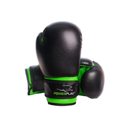 Боксерські рукавиці PowerPlay 3004 JR Classic Чорно-Зелені 8 унцій