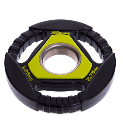 Диски полуретановые Zelart TA-2677-1,25 кг (черно-салатовые)