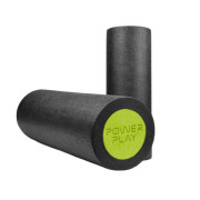 Масажний ролик (роллер) гладкий PowerPlay 4021 Fitness Roller Чорно-зелений (45x15см)