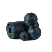 Набор для йоги PowerPlay PP_4008 EPP Foam Roller Set роллер + 2 массажных мяча Черно-синий