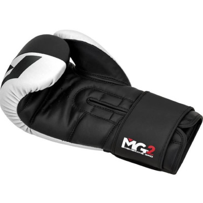 Боксерські рукавиці RDX F4 Boxing Sparring Gloves Hook & Loop WHITE/BLACK 12 унцій