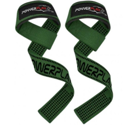 Лямки для тяги PowerPlay 7064 Lifting Gym Straps Зелені