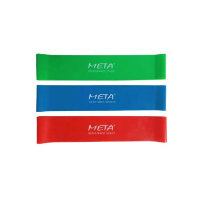 Набір резинок для фітнесу Meta Elastic bands Set of 3 pcs зелений, синій, червоний Уні 60х5 см