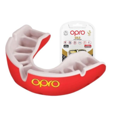 Капа OPRO Gold доросла (вік 11+) Red/Pearl (art.102504004)