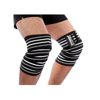 Бинти на коліна Power System PS-3700 Knee Wraps Grey/Black (пара)