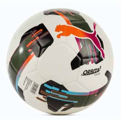 М'яч футбольний Puma Orbita 5 FUSION білий, чорний, болотний Уні 5