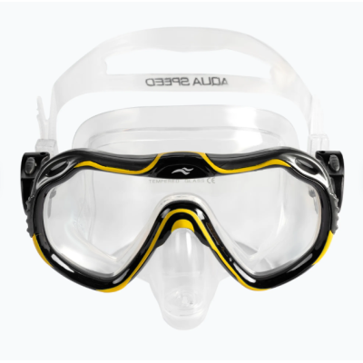 Маска для дайвінгу Aqua Speed JAVA 3100 жовтий, чорний, прозорий Уні OSFM