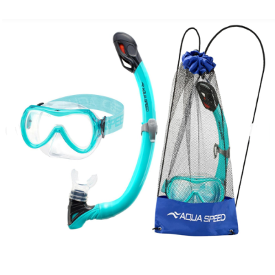 Набір маска і трубка Aqua Speed ALIZE FS + SAMOS 61091 бірюзовий Діт OSFM