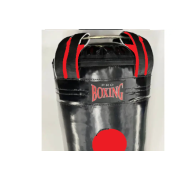 Мішок боксерський "Бочка" з колами h-1,80м/d=0.45м посилена – ПВХ (чорно-червоний)