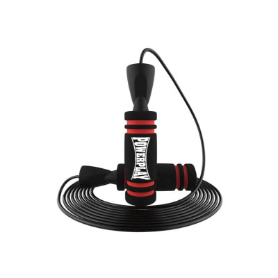 Скакалка швидкісна PowerPlay 4213 Jump Rope Чорно/Червона 3м