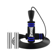 Скакалка скоростная PowerPlay 4212 X ROPE с утяжелителем Черно/Темно синяя (120г*2) 3м
