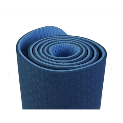 Килимок для фітнесу Ecofit MD9012 двошаровий TPE 1830*610*6мм - Темно-синій+синій