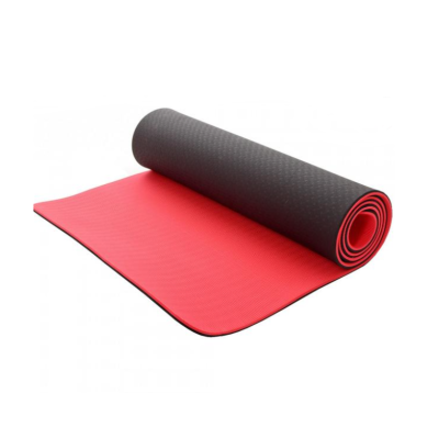 Килимок для фітнесу Ecofit MD9012 двошаровий TPE 1830*610*6мм - Червоний + чорний