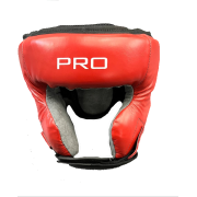 Шлем боксерский Маска кожа/экокожа ,L (красный)