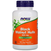 NOW Black Walnut Hulls 500 mg - 100 веган капс