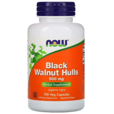 NOW Black Walnut Hulls 500 mg - 100 веган капс