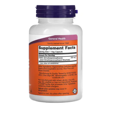 NOW DMAE 250 мг - 100 веган капс