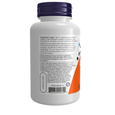 NOW L-Arginine 500 мг 100 веган капс