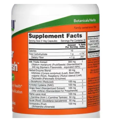 NOW Liver Refresh - 90 веган капс