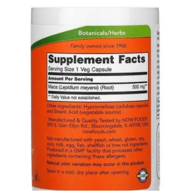 NOW Maca 500 мг - 100 веган капс