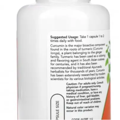 NOW Turmeric Curcumin extract 95% 665 мг - 60 веган капс