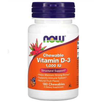 NOW Vitamin D3 1000 ME  - 180  софт гель