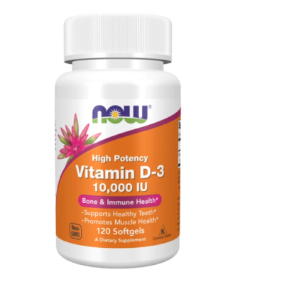 NOW Vitamin D3 10000 ME  - 120  софт гель
