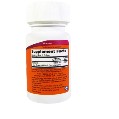 NOW Vitamin D3 10000 ME  - 240  софт гель