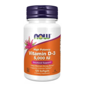 NOW Vitamin D3 5000 ME  - 120  софт гель