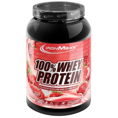 IronMaxx 100% Whey Protein - 900 г (банку) - Полуниця