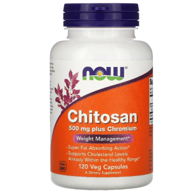 NOW Chitosan plus 500 мг - 120 веган капс