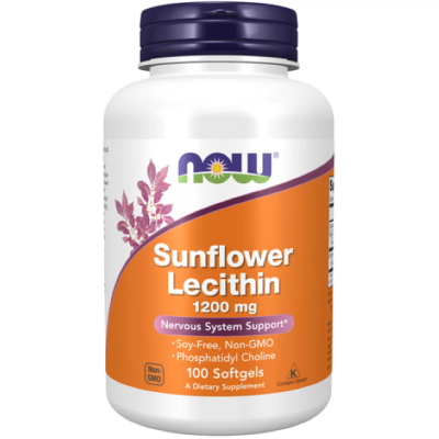 NOW Sunflower Lecithin 1200 мг - 100 софт гель