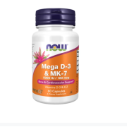 NOW Mega D-3 & MK-7 5000МЕ/180мкг - 60 веган капс