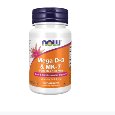 NOW Mega D-3 & MK-7 5000МЕ/180мкг - 60 веган капс