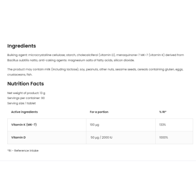 OV Vitamin D3+K2 - 90 капс