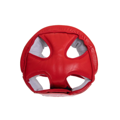 Шолом боксерський із печаткою ФБУ шкіра SPORTKO ,р.M(червоний)